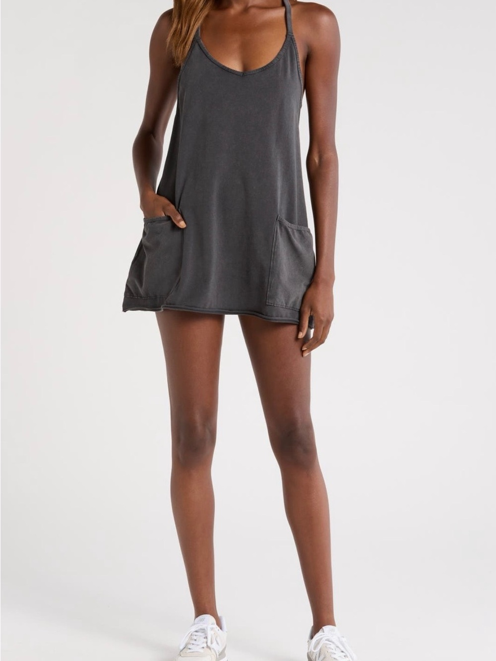 Free People FP movement hot shot Racerback romper Grey/blue size XS activewear